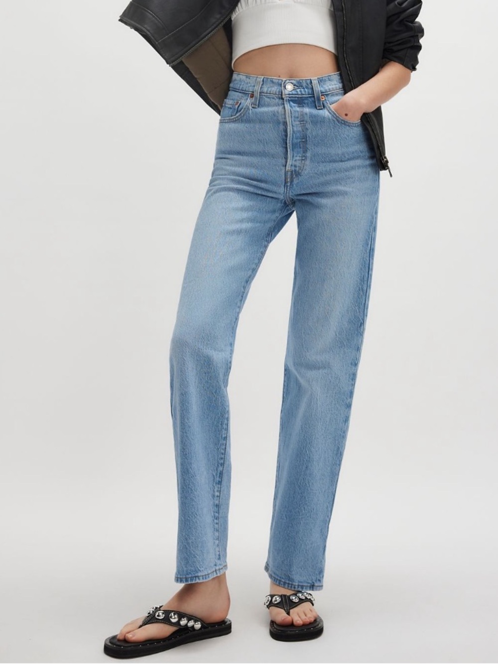 NWT Levi's Ribcage Full Length Jeans in Samba Tango Light Size 27 x 32